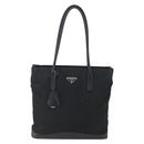 PRADA Tote Bag Nylon Black Silver Auth 146966-13