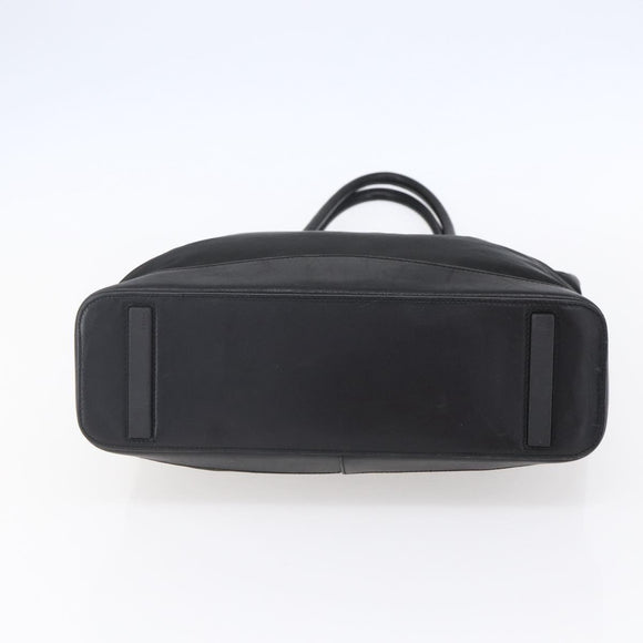 PRADA Tote Bag Nylon Black Silver Auth 146966