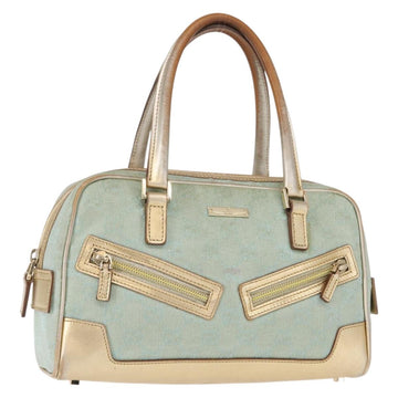 GUCCI GG Canvas Hand Bag Peppermint Gold 000 0852 Auth 146975