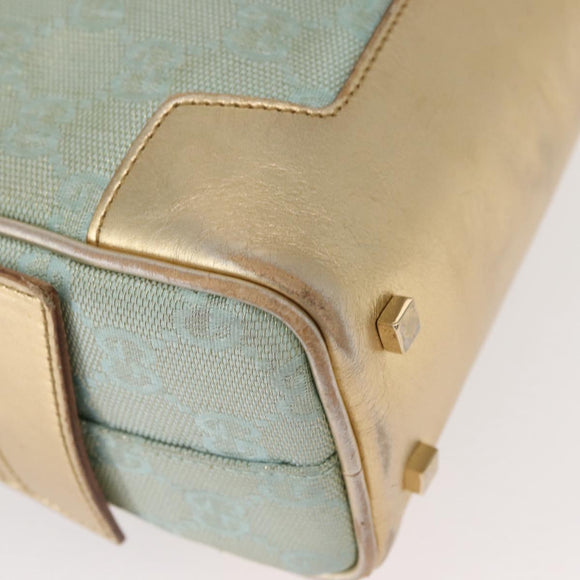 GUCCI GG Canvas Hand Bag Peppermint Gold 000 0852 Auth 146975