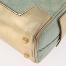 GUCCI GG Canvas Hand Bag Peppermint Gold 000 0852 Auth 146975-16