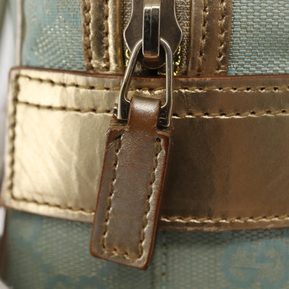 GUCCI GG Canvas Hand Bag Peppermint Gold 000 0852 Auth 146975