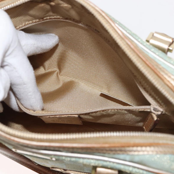 GUCCI GG Canvas Hand Bag Peppermint Gold 000 0852 Auth 146975