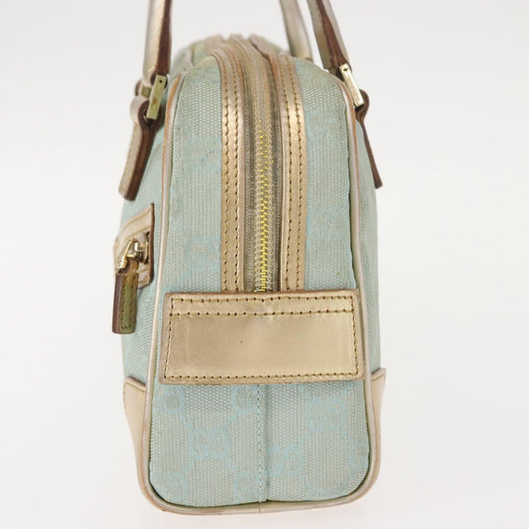 GUCCI GG Canvas Hand Bag Peppermint Gold 000 0852 Auth 146975