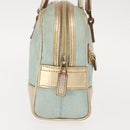 GUCCI GG Canvas Hand Bag Peppermint Gold 000 0852 Auth 146975-4