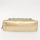 GUCCI GG Canvas Hand Bag Peppermint Gold 000 0852 Auth 146975-5