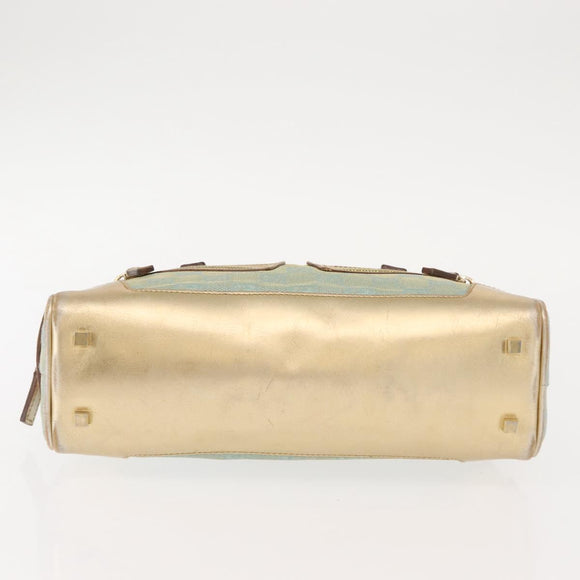 GUCCI GG Canvas Hand Bag Peppermint Gold 000 0852 Auth 146975