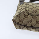 GUCCI GG Canvas Shoulder Bag Beige Silver 122798 Auth 146976-9