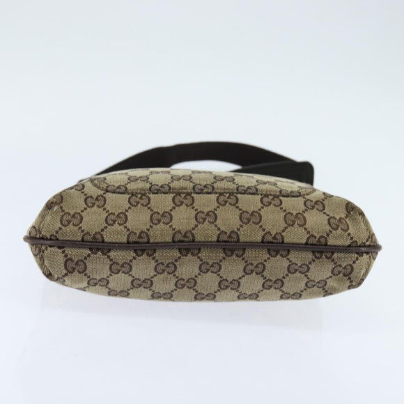 GUCCI GG Canvas Shoulder Bag Beige Silver 122798 Auth 146976