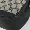 GUCCI GG Supreme Sherry Line Shoulder Bag PVC Navy Gold 116 02 076 Auth 146977-9