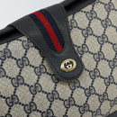 GUCCI GG Supreme Sherry Line Shoulder Bag PVC Navy Gold 116 02 076 Auth 146977-17