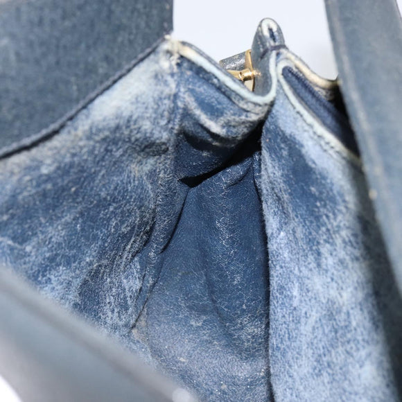 GUCCI GG Supreme Sherry Line Shoulder Bag PVC Navy Gold 116 02 076 Auth 146977