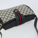 GUCCI GG Supreme Sherry Line Shoulder Bag PVC Navy Gold 116 02 076 Auth 146977-6