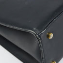 Salvatore Ferragamo Gancini Tote Bag Leather Navy Gold Auth 146978-14