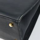 Salvatore Ferragamo Gancini Tote Bag Leather Navy Gold Auth 146978-15