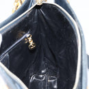 Salvatore Ferragamo Gancini Tote Bag Leather Navy Gold Auth 146978-18