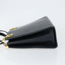 Salvatore Ferragamo Gancini Tote Bag Leather Navy Gold Auth 146978-4