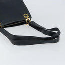 Salvatore Ferragamo Gancini Tote Bag Leather Navy Gold Auth 146978-7