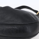 BURBERRY Shoulder Bag Leather Black Gold Auth 146979-9