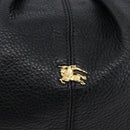 BURBERRY Shoulder Bag Leather Black Gold Auth 146979-17