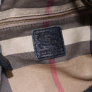 BURBERRY Shoulder Bag Leather Black Gold Auth 146979-18