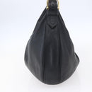 BURBERRY Shoulder Bag Leather Black Gold Auth 146979-3