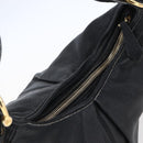 BURBERRY Shoulder Bag Leather Black Gold Auth 146979-6