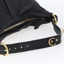 BURBERRY Shoulder Bag Leather Black Gold Auth 146979-7