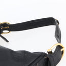BURBERRY Shoulder Bag Leather Black Gold Auth 146979-8