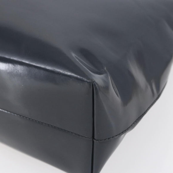 PRADA Tote Bag Enamel Gray Silver Auth 146980