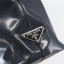 PRADA Tote Bag Enamel Gray Silver Auth 146980-17