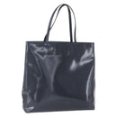 PRADA Tote Bag Enamel Gray Silver Auth 146980-1