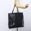 PRADA Tote Bag Enamel Gray Silver Auth 146980-25