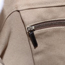 PRADA Hand Bag Canvas Beige Silver Auth 146982-18