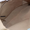 PRADA Hand Bag Canvas Beige Silver Auth 146982-10