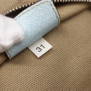 PRADA Hand Bag Canvas Beige Silver Auth 146982-12