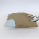 PRADA Hand Bag Canvas Beige Silver Auth 146982-4