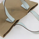 PRADA Hand Bag Canvas Beige Silver Auth 146982-6