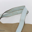 PRADA Hand Bag Canvas Beige Silver Auth 146982-8