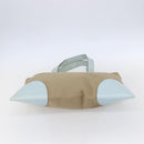 PRADA Hand Bag Canvas Beige Silver Auth 146982-5