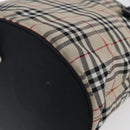 BURBERRY Nova Check Tote Bag Nylon Beige Silver Auth 146983-15