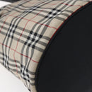 BURBERRY Nova Check Tote Bag Nylon Beige Silver Auth 146983-16
