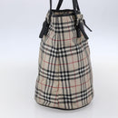 BURBERRY Nova Check Tote Bag Nylon Beige Silver Auth 146983-3
