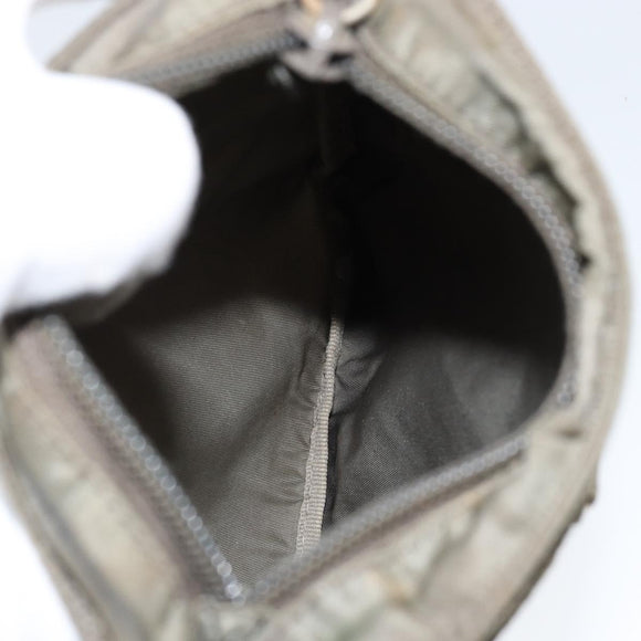 PRADA Shoulder Bag Nylon Khaki Silver Auth 146984