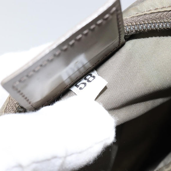 PRADA Shoulder Bag Nylon Khaki Silver Auth 146984