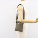 PRADA Shoulder Bag Nylon Khaki Silver Auth 146984-22
