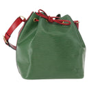 LOUIS VUITTON Epi Petit Noe Shoulder Bag bicolor Green Red M44147 LV Auth 146993-1