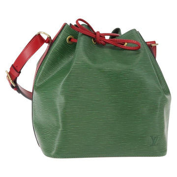 LOUIS VUITTON Epi Petit Noe Shoulder Bag bicolor Green Red M44147 LV Auth 146993