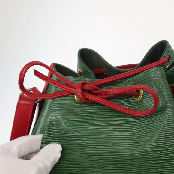 LOUIS VUITTON Epi Petit Noe Shoulder Bag bicolor Green Red M44147 LV Auth 146993