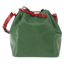 LOUIS VUITTON Epi Petit Noe Shoulder Bag bicolor Green Red M44147 LV Auth 146993-13